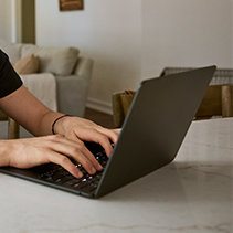 Person working on a laptop